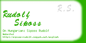 rudolf siposs business card